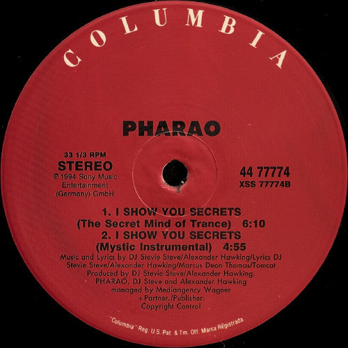 Pharao : I Show You Secrets (12")
