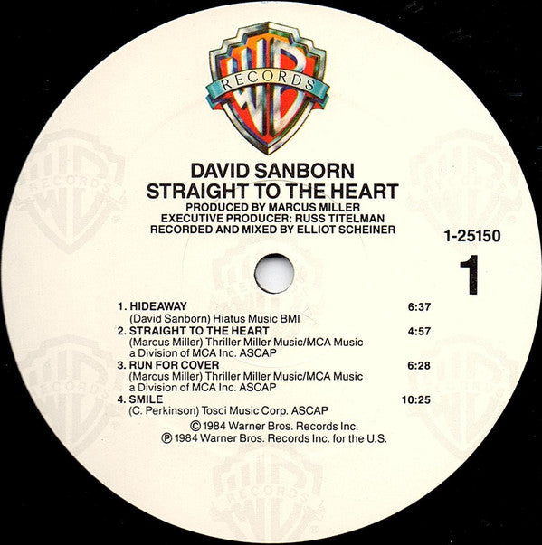 David Sanborn : Straight To The Heart (LP, Album, All)