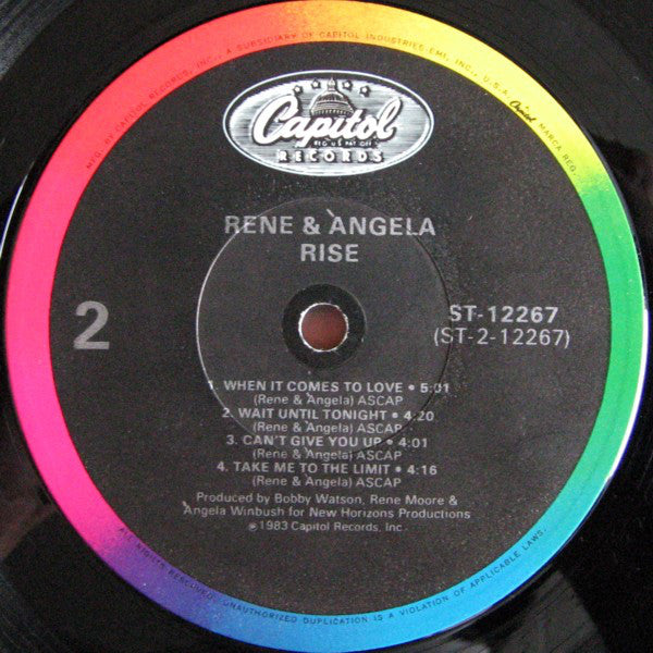 René & Angela : Rise (LP, Album)