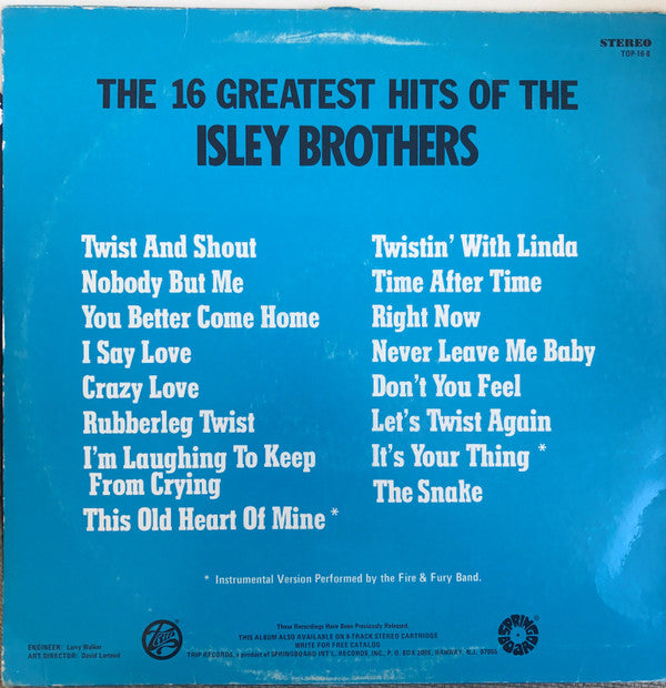 The Isley Brothers : 16 Greatest Hits (LP, Album, Comp)