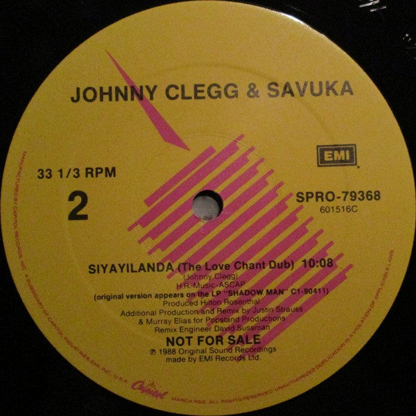 Johnny Clegg & Savuka : Siyayilanda (12", Promo)