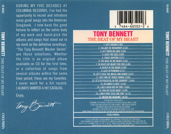 Tony Bennett : The Beat Of My Heart (CD, Album, RE)