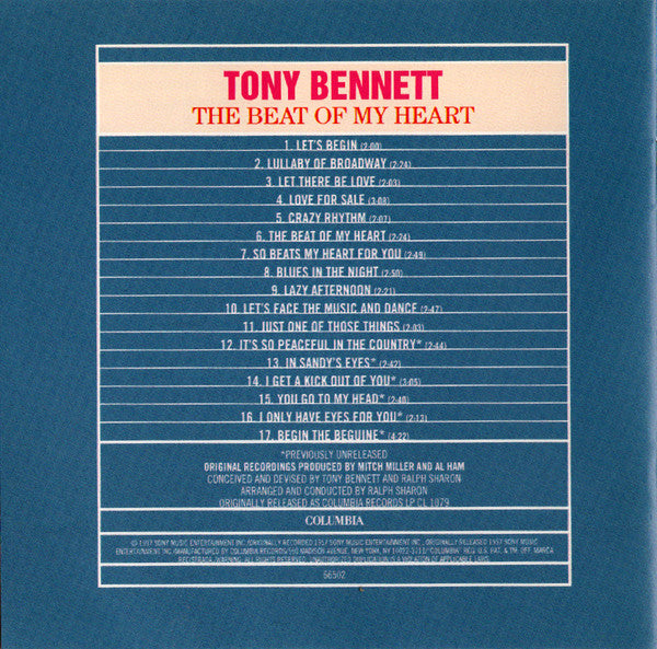 Tony Bennett : The Beat Of My Heart (CD, Album, RE)