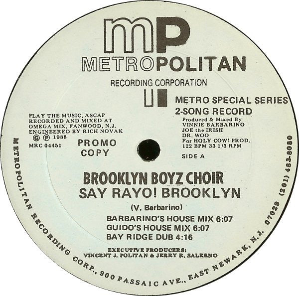 Brooklyn Boyz Choir / In-Heat : Luv To Luv U / Say Rayo! Brooklyn (12", Promo)