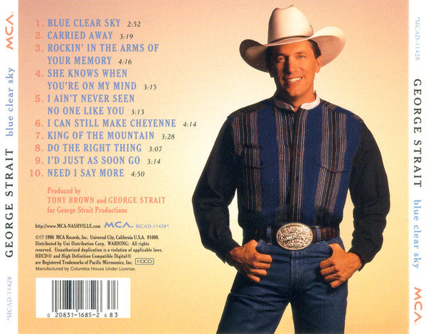 George Strait : Blue Clear Sky (HDCD, Album, Club)
