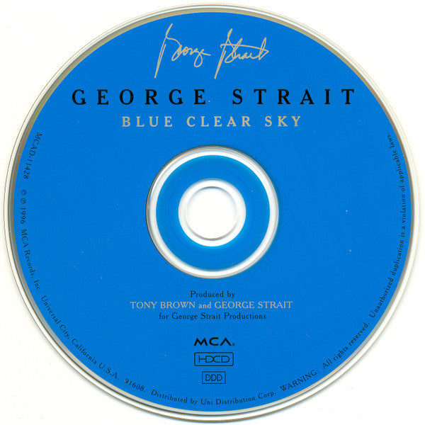 George Strait : Blue Clear Sky (HDCD, Album, Club)