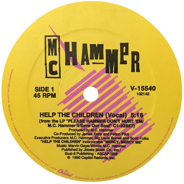 MC Hammer : Help The Children (12", Single)