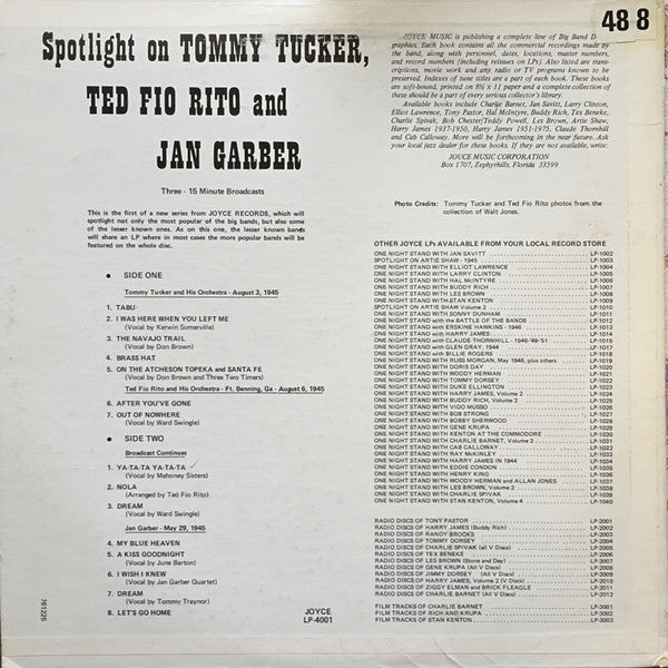 Tommy Tucker (2), Ted Fiorito And Jan Garber : Spotlight On Tommy Tucker, Ted Fio Rito and Jan Garber (LP)