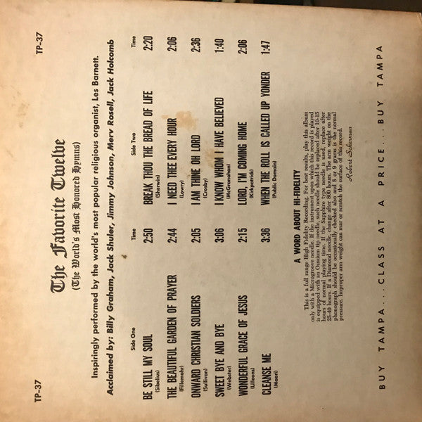 Les Barnett : The Favorite Twelve Organ And Chimes (LP)