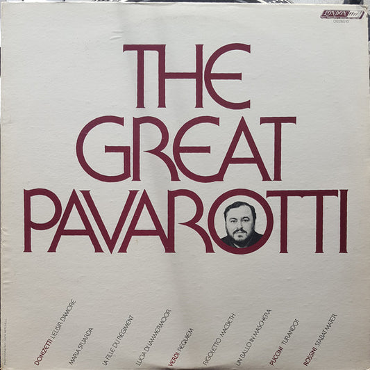 Luciano Pavarotti : The Great Pavarotti (LP, Comp, RE)
