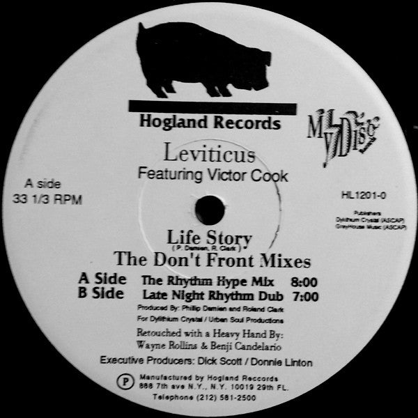 Leviticus (2) Featuring Victor Trent Cook : Life Story (The Don't Front Mixes) (12")