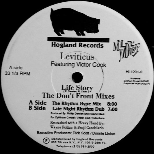 Leviticus (2) Featuring Victor Trent Cook : Life Story (The Don't Front Mixes) (12")