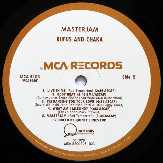 Rufus & Chaka Khan : Masterjam (LP, Album, Pin)