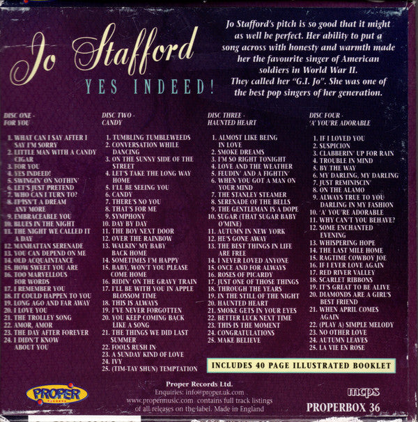 Jo Stafford : Yes Indeed! (4xCD + Box, Comp)