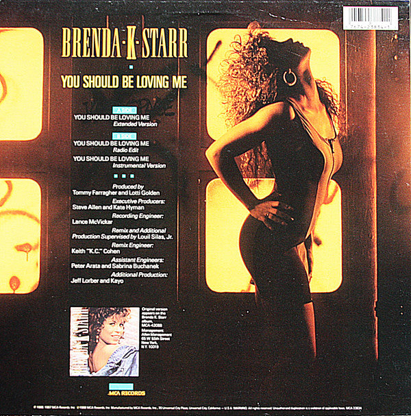 Brenda K. Starr : You Should Be Loving Me (12" Version) (12", Single)