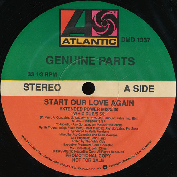 Genuine Parts : Start Our Love Again (12", Promo)