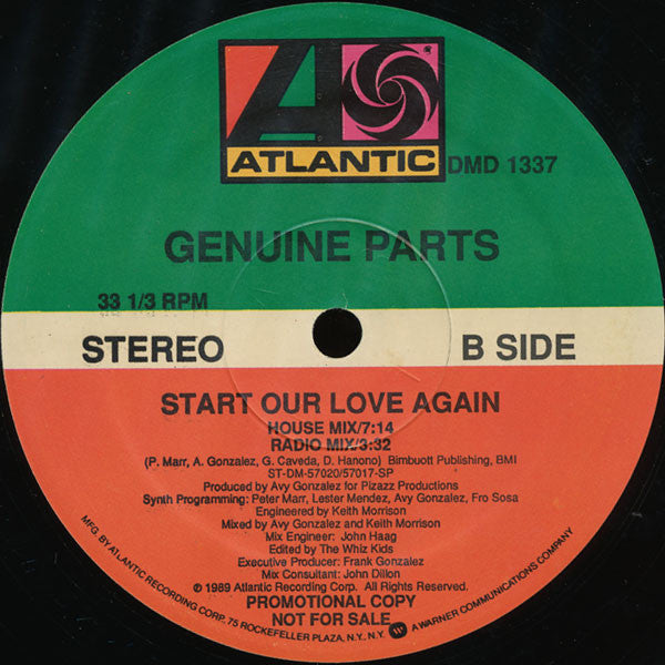 Genuine Parts : Start Our Love Again (12", Promo)