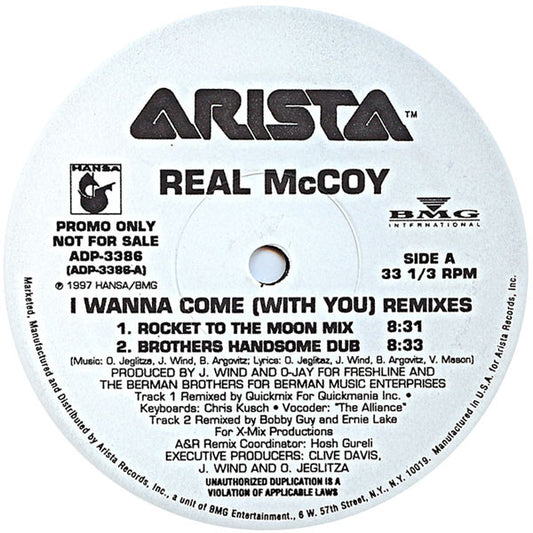 Real McCoy : I Wanna Come (With You) Remixes (12", Promo)