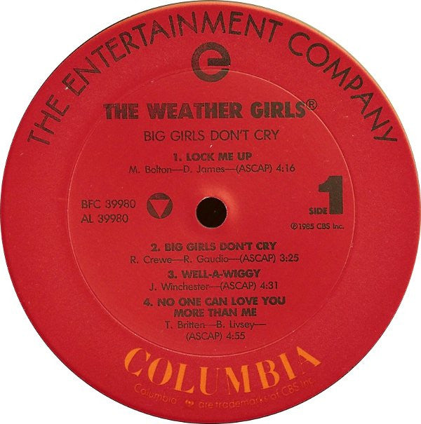 The Weather Girls : Big Girls Don't Cry (LP, Album)