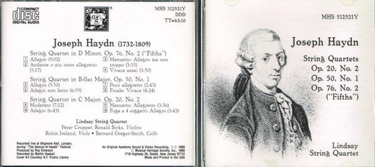 The Lindsays, Joseph Haydn : Three String Quartets (CD, Album)