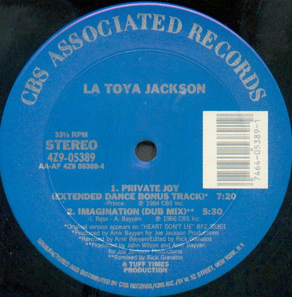 La Toya Jackson : Imagination (12", Single)