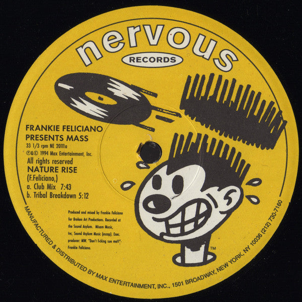 Frankie Feliciano Presents Mass (3) : Nature Rise (12")