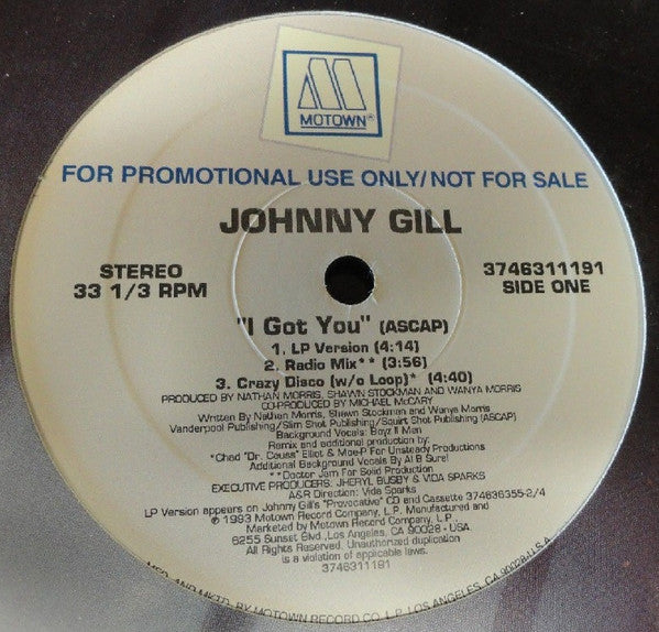 Johnny Gill : I Got  You (12", Promo)