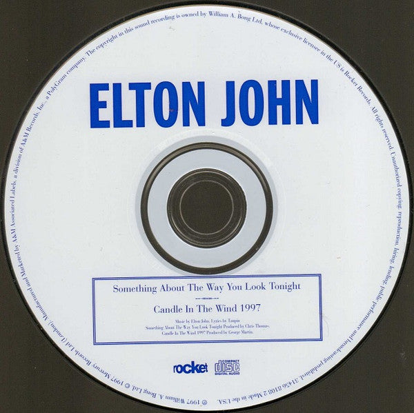 Elton John : Something About The Way You Look Tonight / Candle In The Wind 1997 (CD, Single, Son)