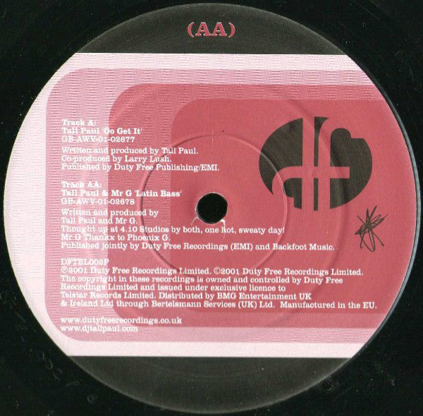 Tall Paul : Go Get It / Latin Bass (12", Promo)