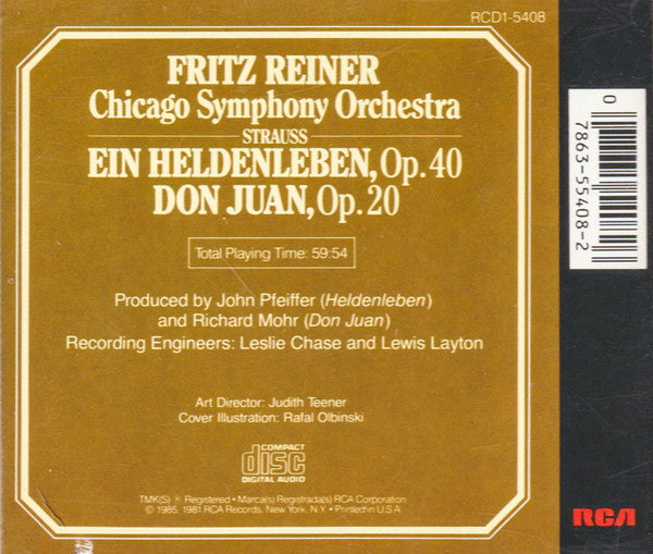 Strauss*, Fritz Reiner, Chicago Symphony Orchestra : Ein Heldenleben / Don Juan (CD, Comp)