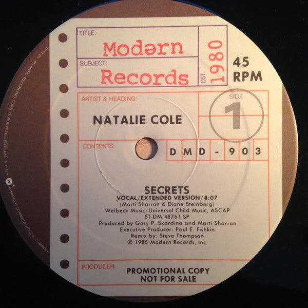 Natalie Cole : Secrets (12", M/Print, Promo)