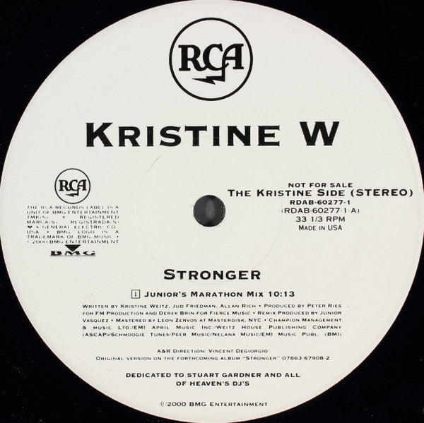 Kristine W : Stronger (12", Promo)