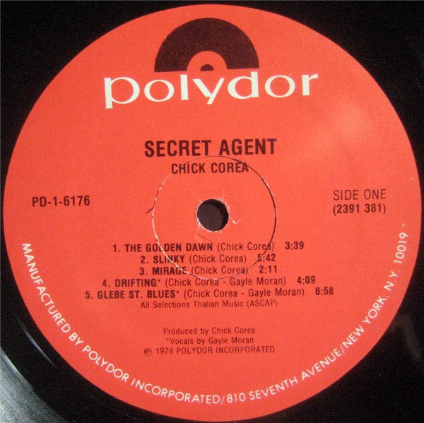 Chick Corea : Secret Agent (LP, Album, AL)