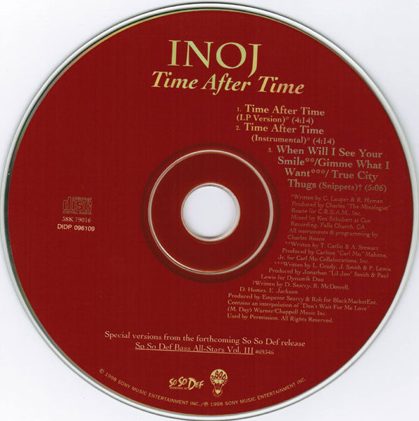Inoj : Time After Time (CD, Single, Car)