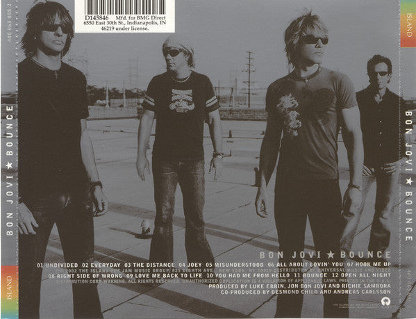 Bon Jovi : Bounce (CD, Album, Club)