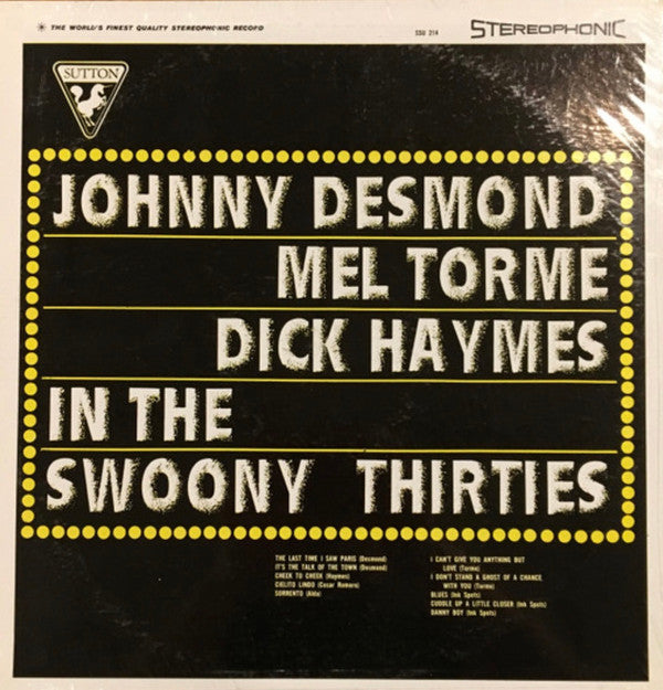 Johnny Desmond, Mel Tormé, Dick Haymes : In The Swoony Thirties (LP)