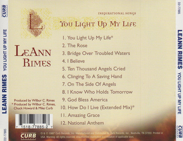 LeAnn Rimes : You Light Up My Life (Inspirational Songs) (CD, Album)