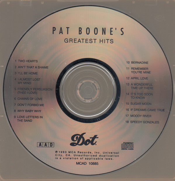 Pat Boone : Pat Boone's Greatest Hits (CD, Comp, RM)