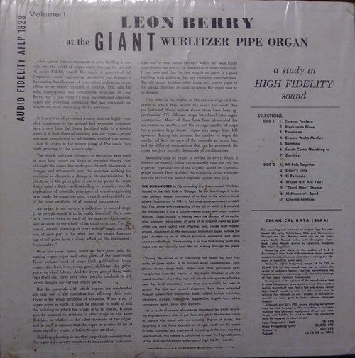 Leon Berry : Giant Wurlitzer Pipe Organ Volume 1 (LP, Album)