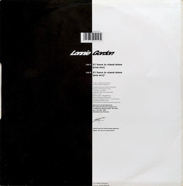 Lonnie Gordon : If I Have To Stand Alone (12", Single)