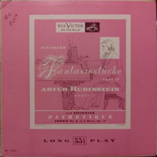 Robert Schumann, Ludwig van Beethoven, Arthur Rubinstein : Fantasiestücke, Op. 12 / Pathetique, Sonata No. 8 (LP, Album)