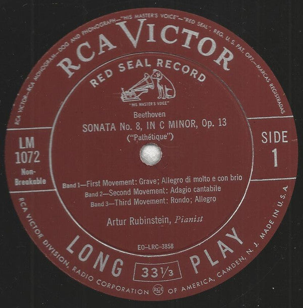 Robert Schumann, Ludwig van Beethoven, Arthur Rubinstein : Fantasiestücke, Op. 12 / Pathetique, Sonata No. 8 (LP, Album)