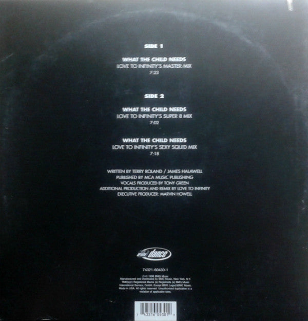 Hannah Jones : What The Child Needs (The Love To Infinity Mixes) (12")