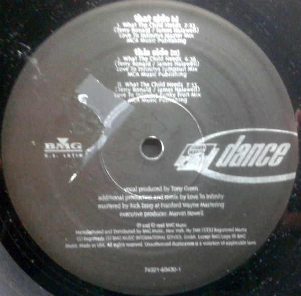 Hannah Jones : What The Child Needs (The Love To Infinity Mixes) (12")