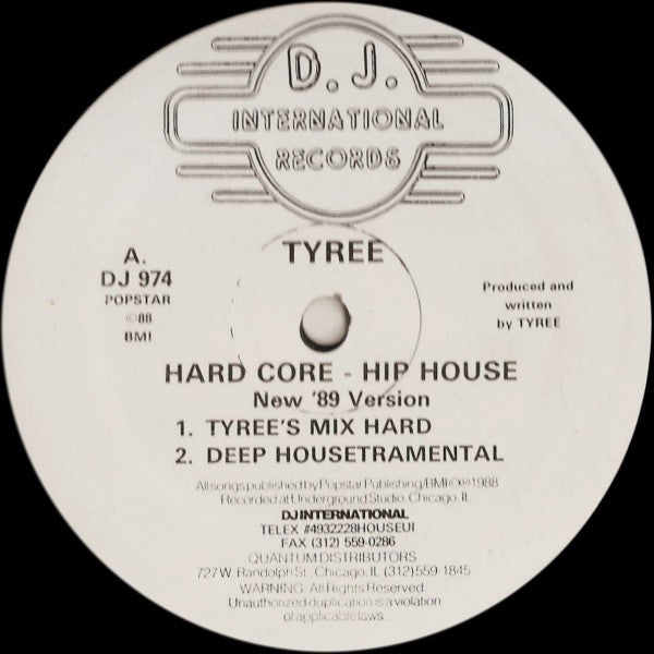 Tyree Cooper : Hard Core - Hip House (New '89 Version) (12")