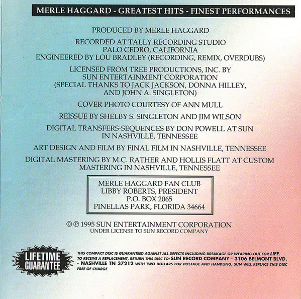 Merle Haggard : Greatest Hits Finest Performances (CD, Comp)