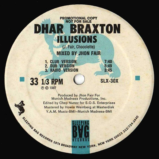 Dhar Braxton : Illusions (12", Promo)