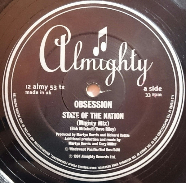 Obsession : Without You / State Of The Nation (Remix) (12")