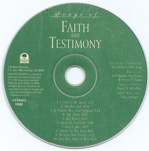 Unknown Artist : Songs Of Faith And Testimony (CD)
