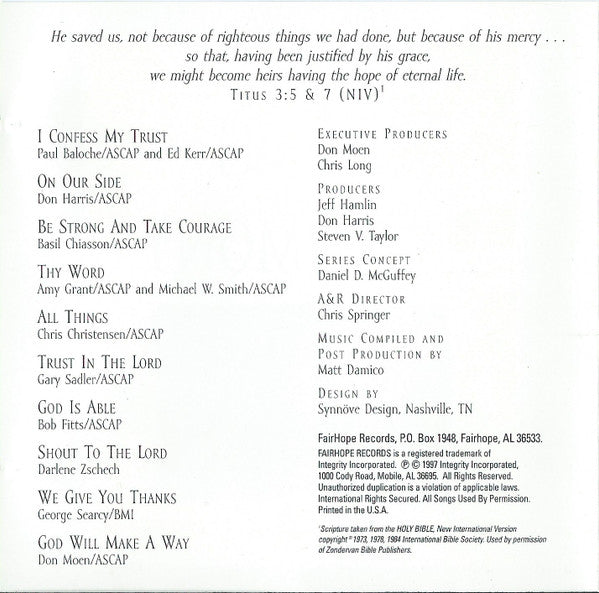 Unknown Artist : Songs Of Faith And Testimony (CD)